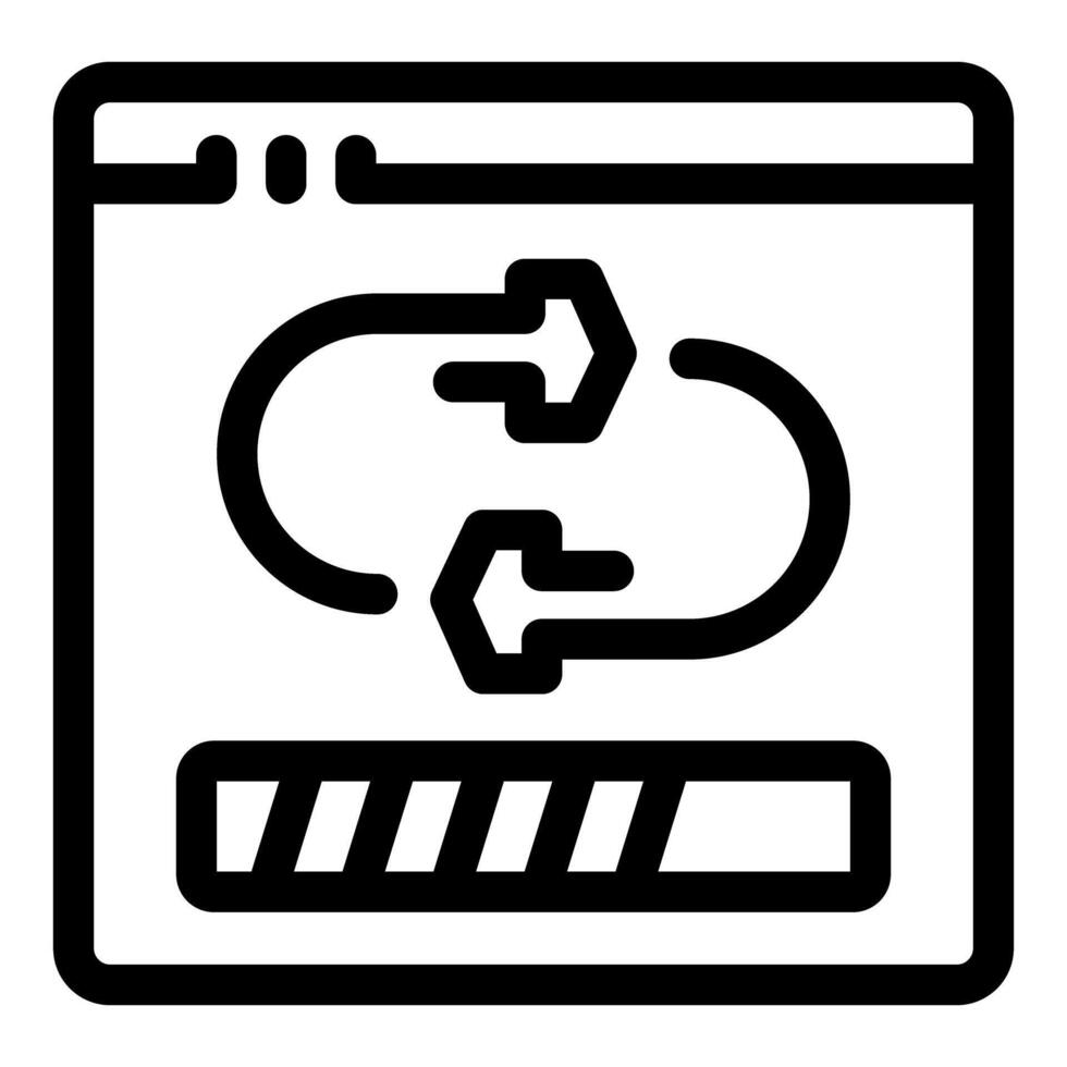 Website transferring data with progress bar icon vector
