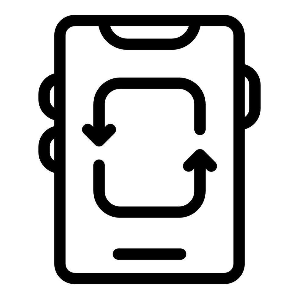 Smartphone showing refreshing arrows, update concept icon vector