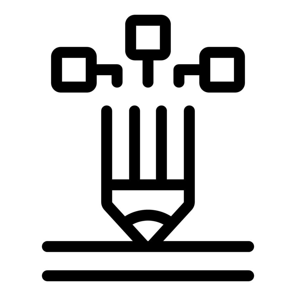 Pencil drawing lines connecting to digital data blocks vector