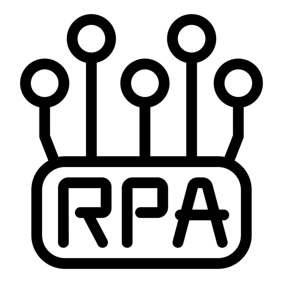 Rpa robotic process automation technology icon with connections vector