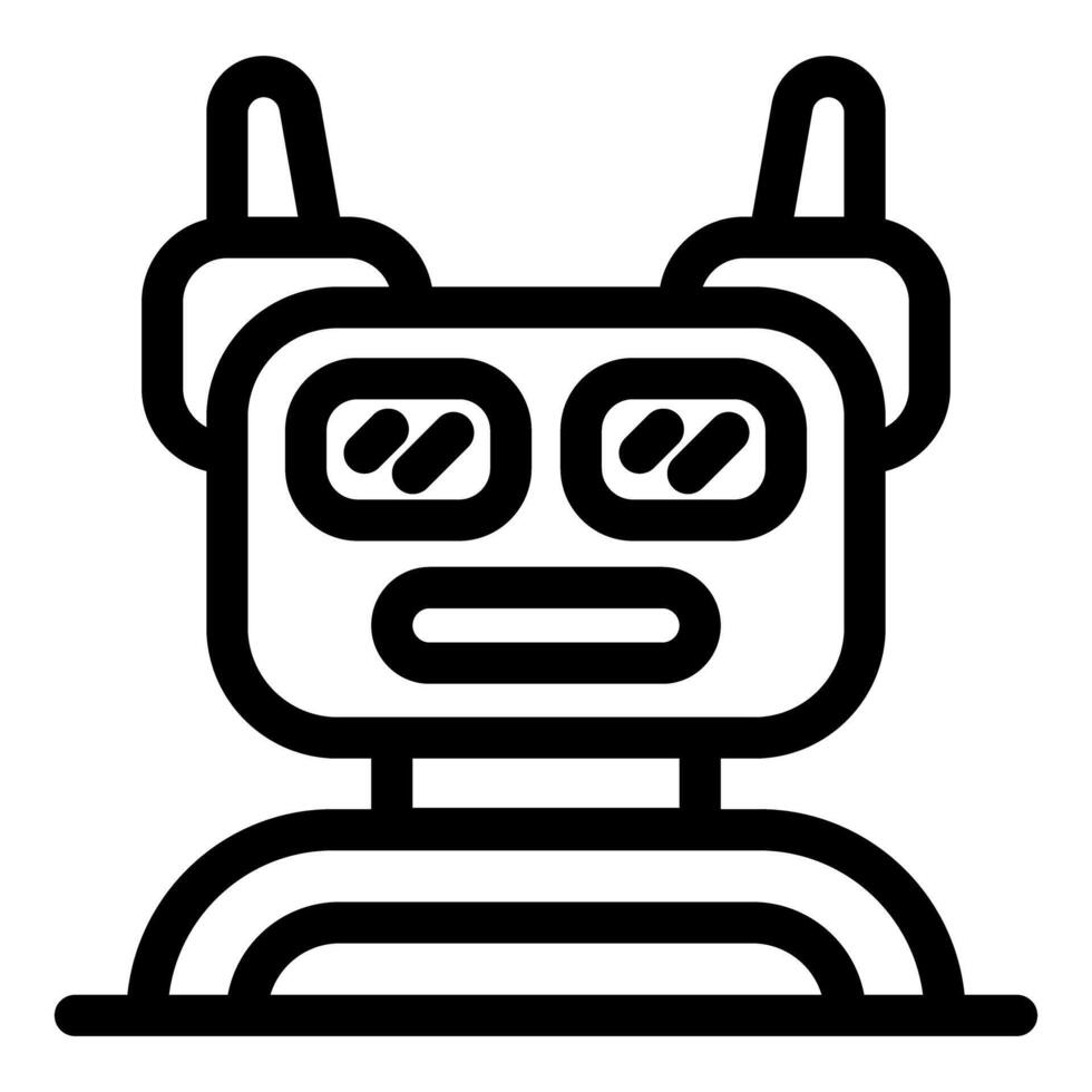Robot chatbot expressing itself with facial expressions icon vector