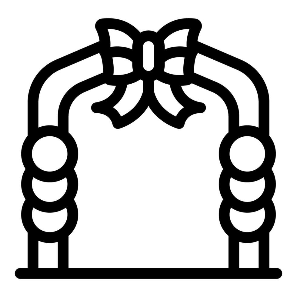 Wedding arch decorated with balloons and big bow for just married couple vector
