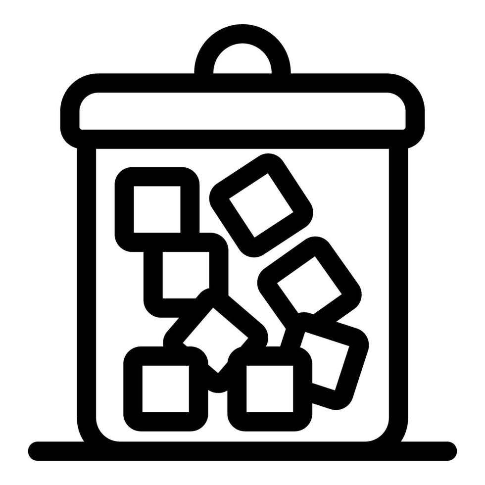 Sugar cubes container storing sweetener ingredient vector