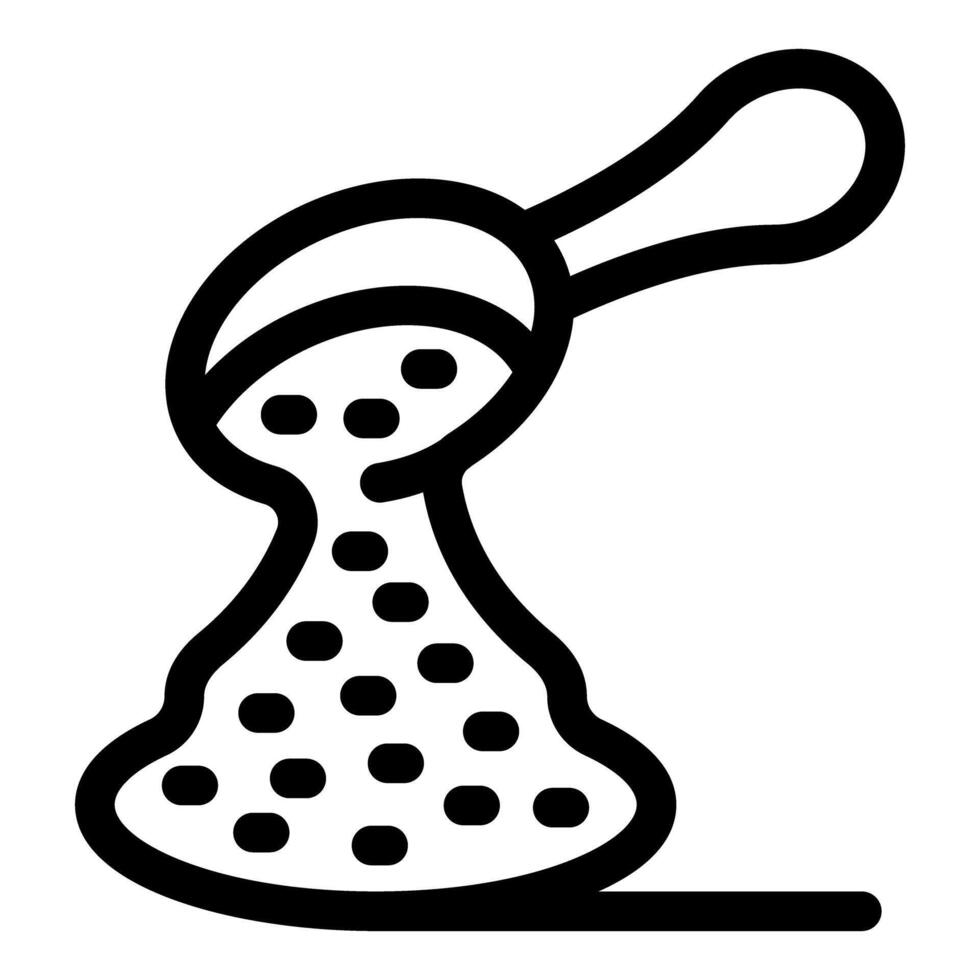 Spoon pouring seeds, grains, or other granular substance icon vector