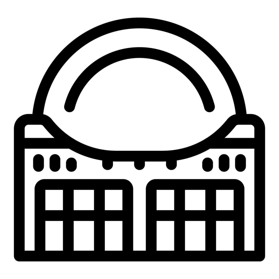 Modern observatory building for exploring cosmos and stars vector