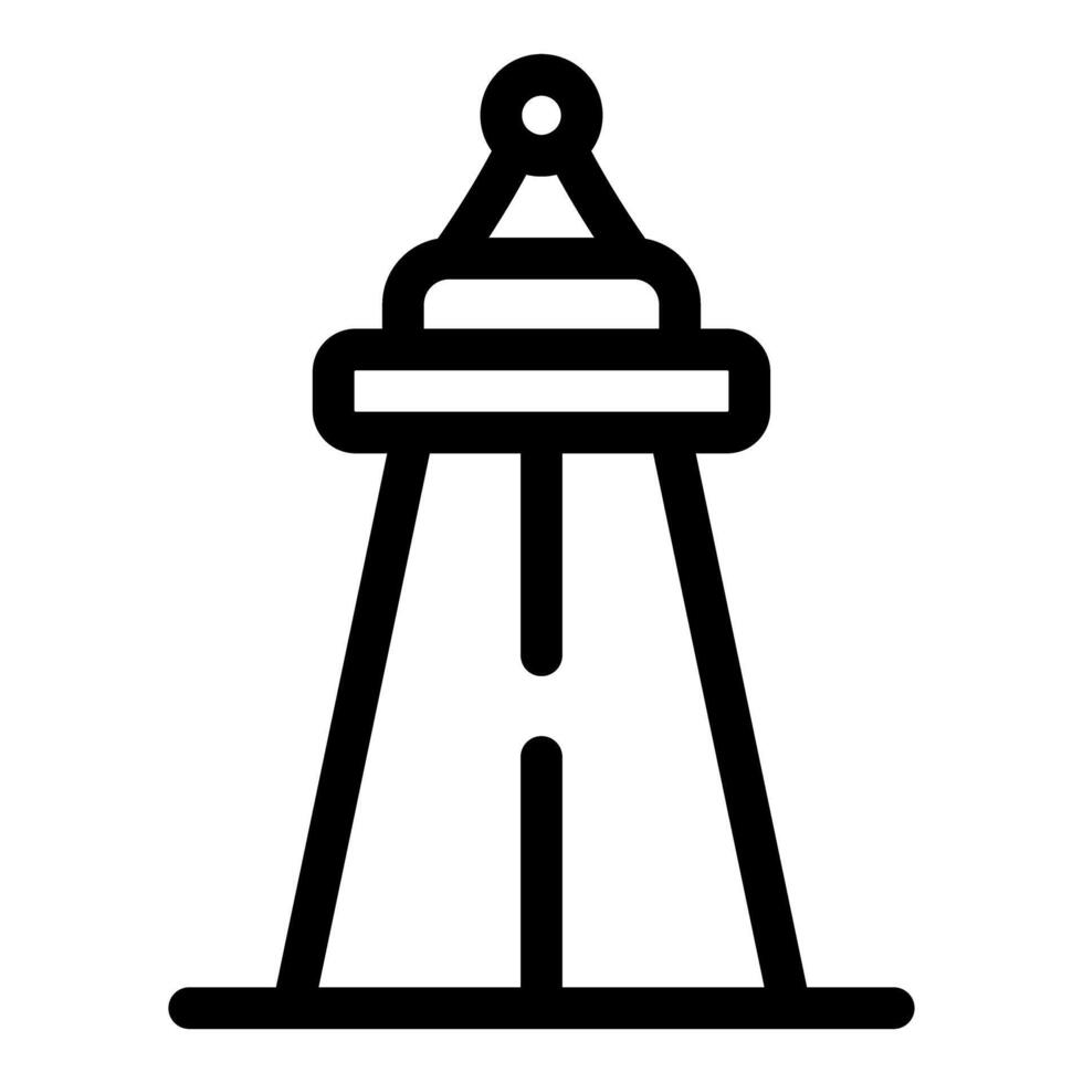 Highway road leading to control tower icon with outline style vector