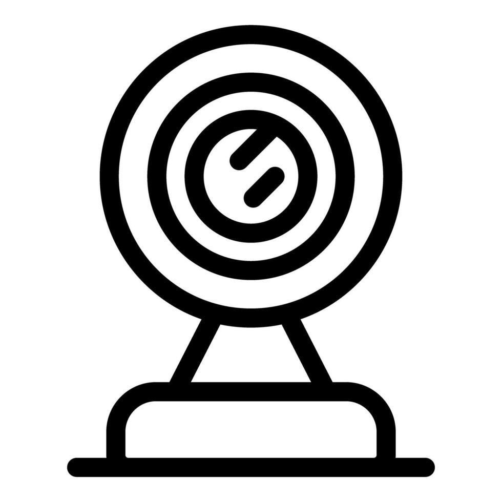 Modern webcam standing on a desk is recording video vector