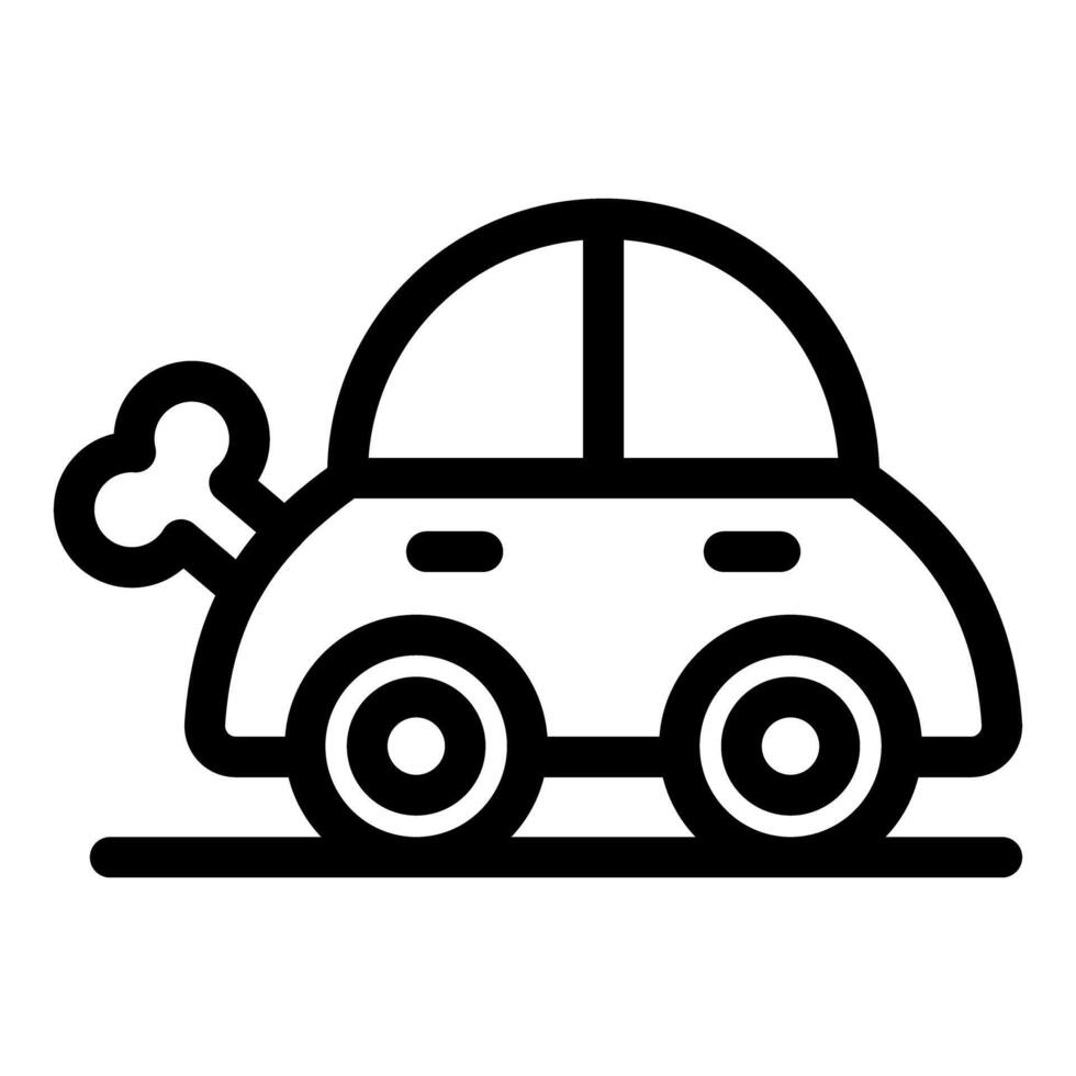 Toy car driving and leaving skeleton exhaust fumes vector
