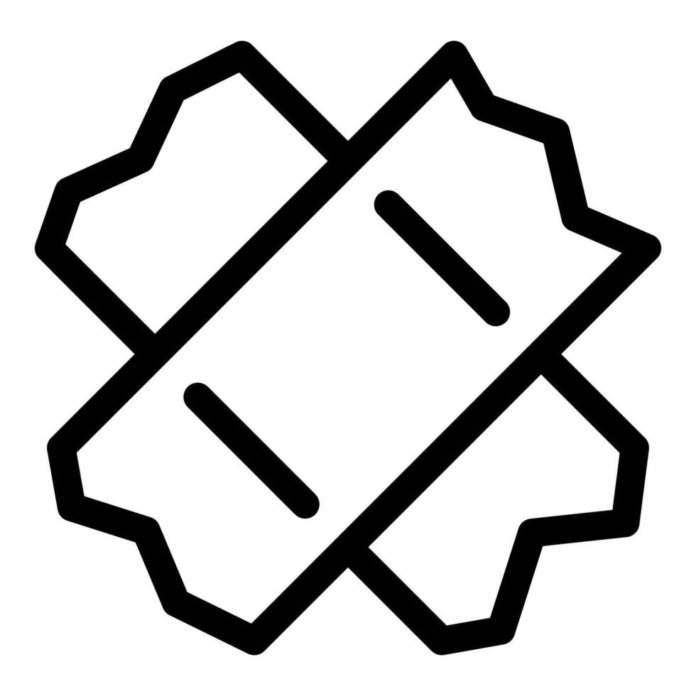 Two pieces of cardboard forming a cross shape vector