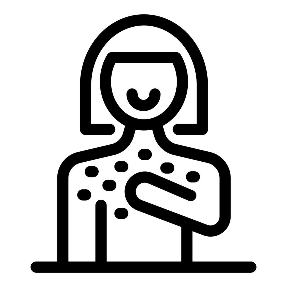 Smiling woman accepting her body skin positivism icon vector