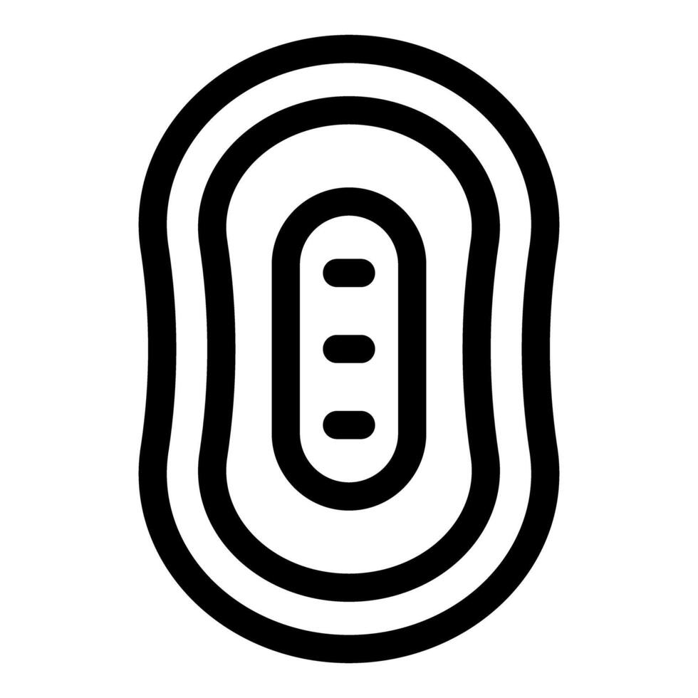 Icon of american football field showing yard lines marking end zone vector
