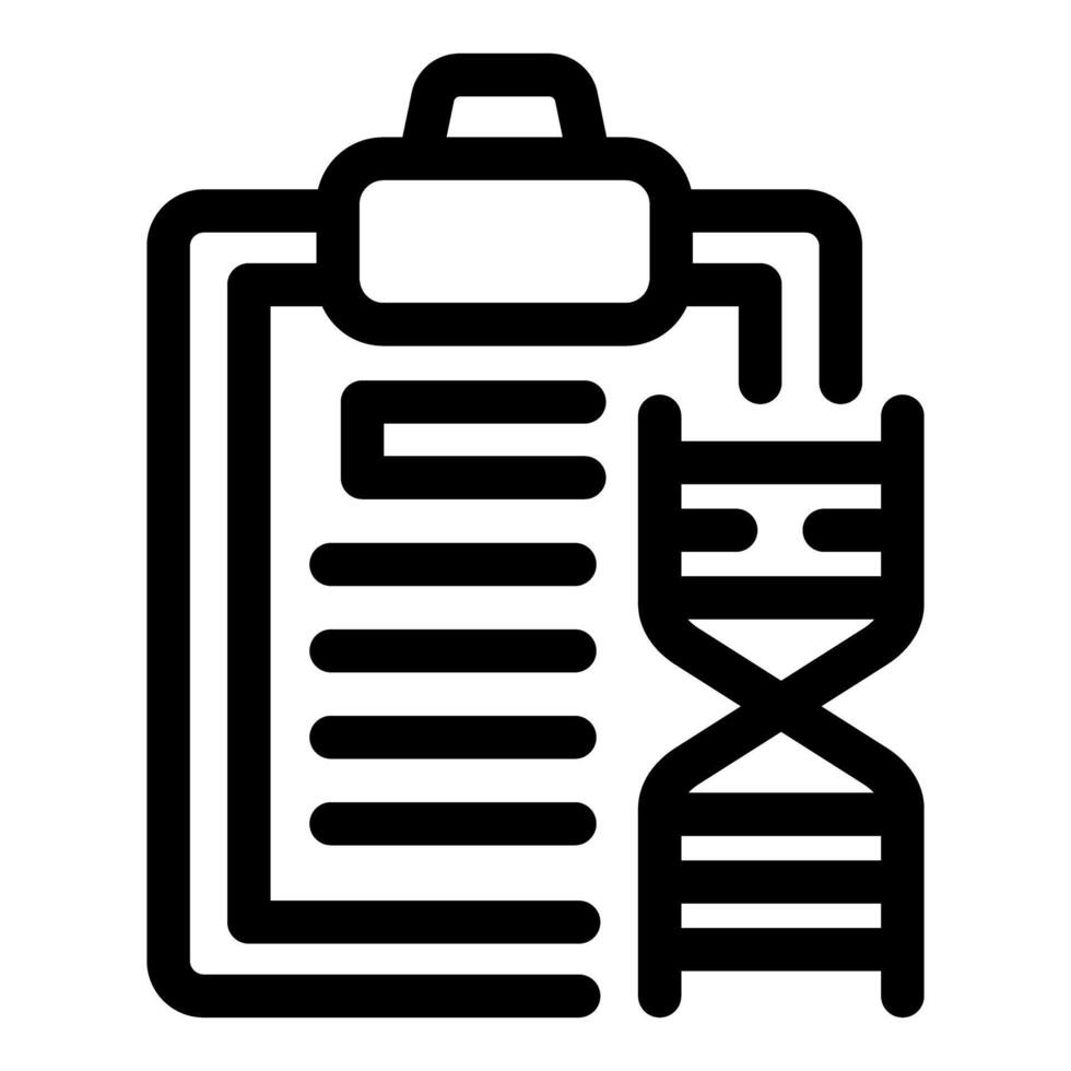 Clipboard connected to dna helix representing genetic research vector