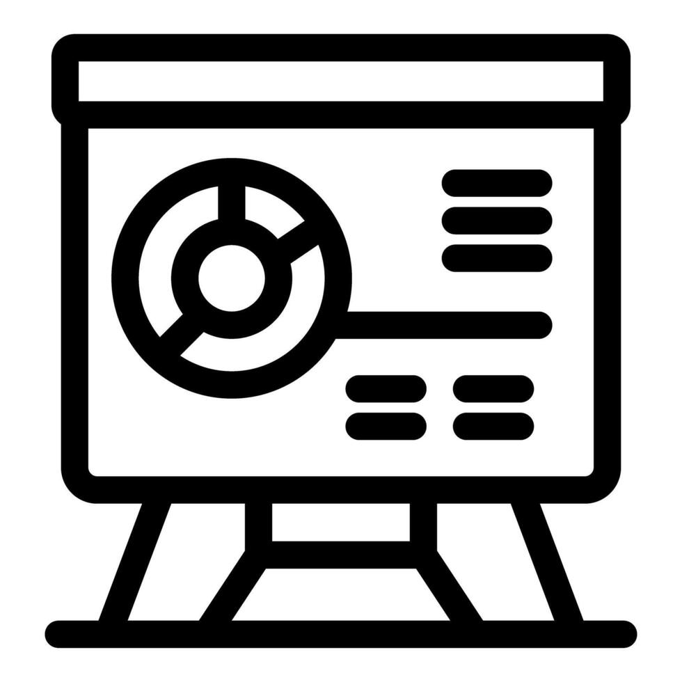 Presentation board showing pie chart and data analysis vector