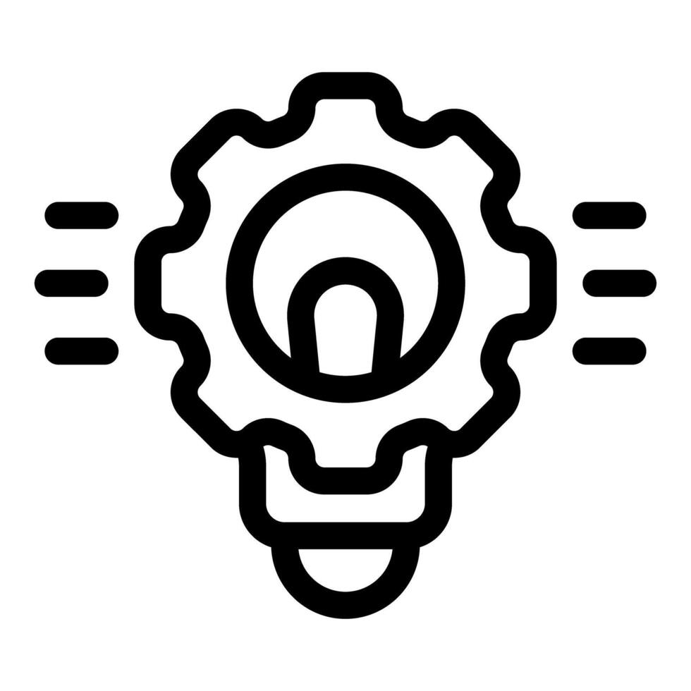 Lightbulb with gear mechanism generating innovative ideas vector