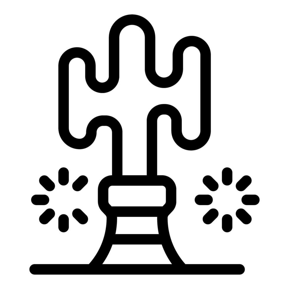 Cactus growing in desert surrounded by tumbleweed icon vector