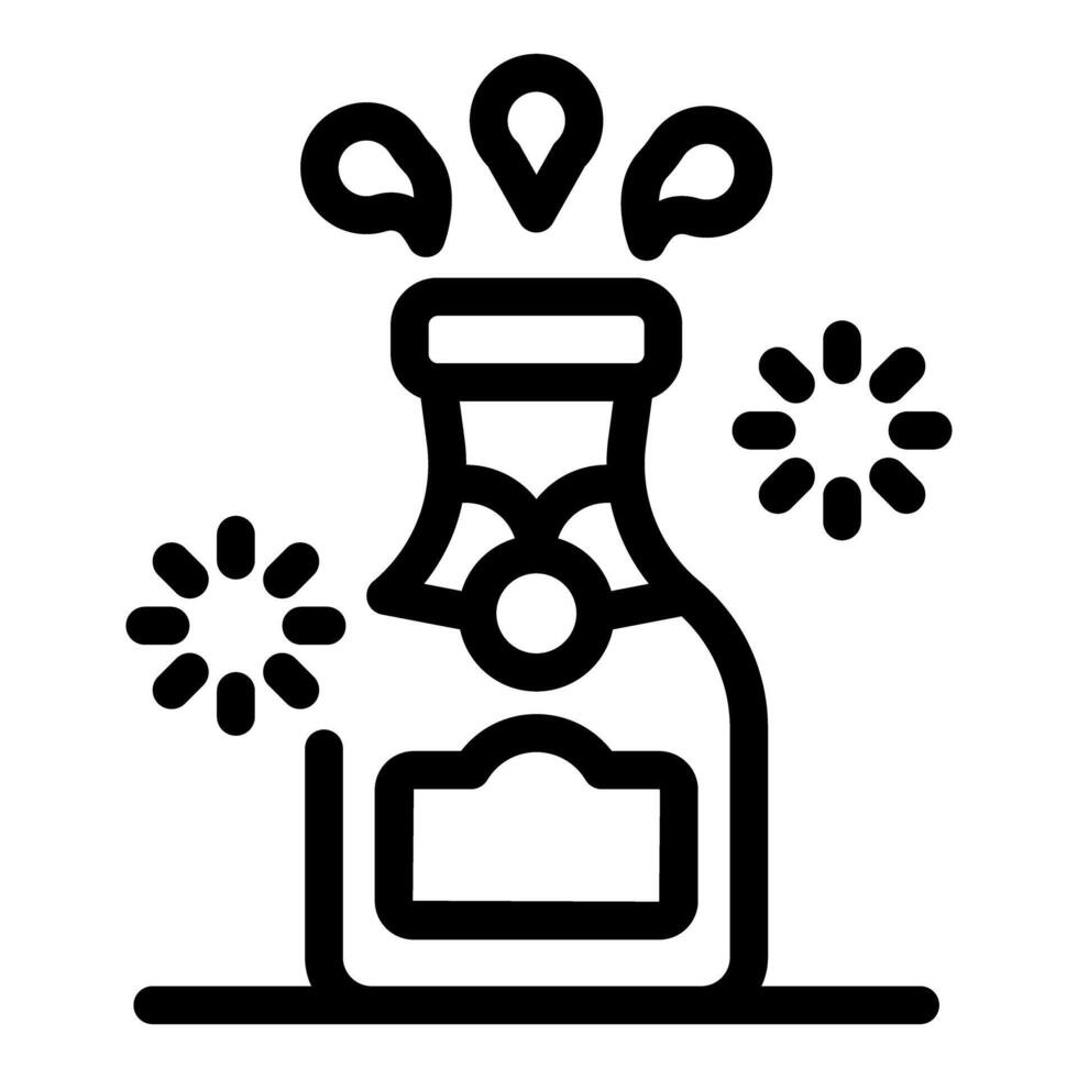 Champagne bottle popping open with cork flying out celebrating new year's eve vector