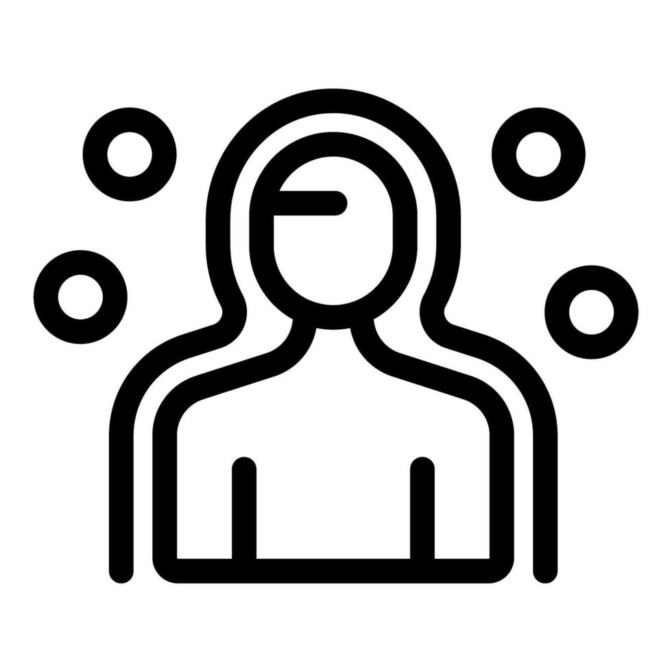 Person feeling dizzy with spots seeing vision silhouette icon vector