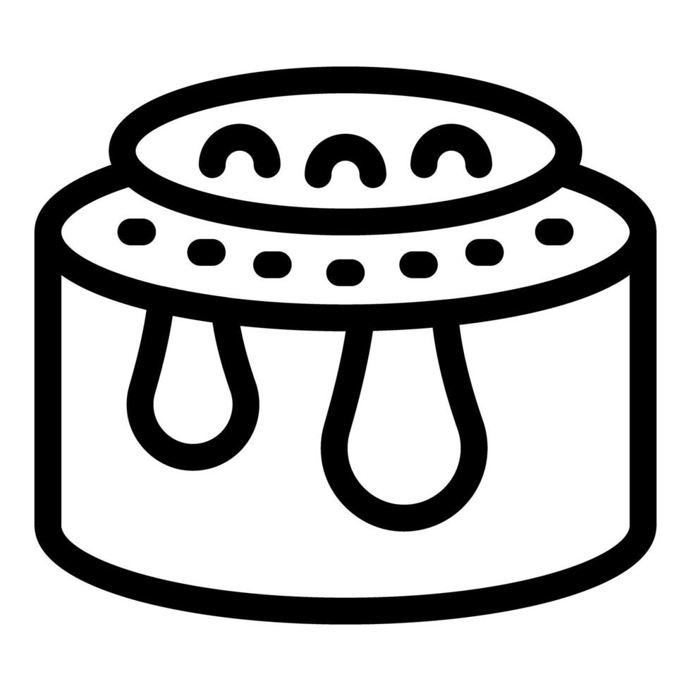 Delicious round cake is waiting for being eaten icon vector