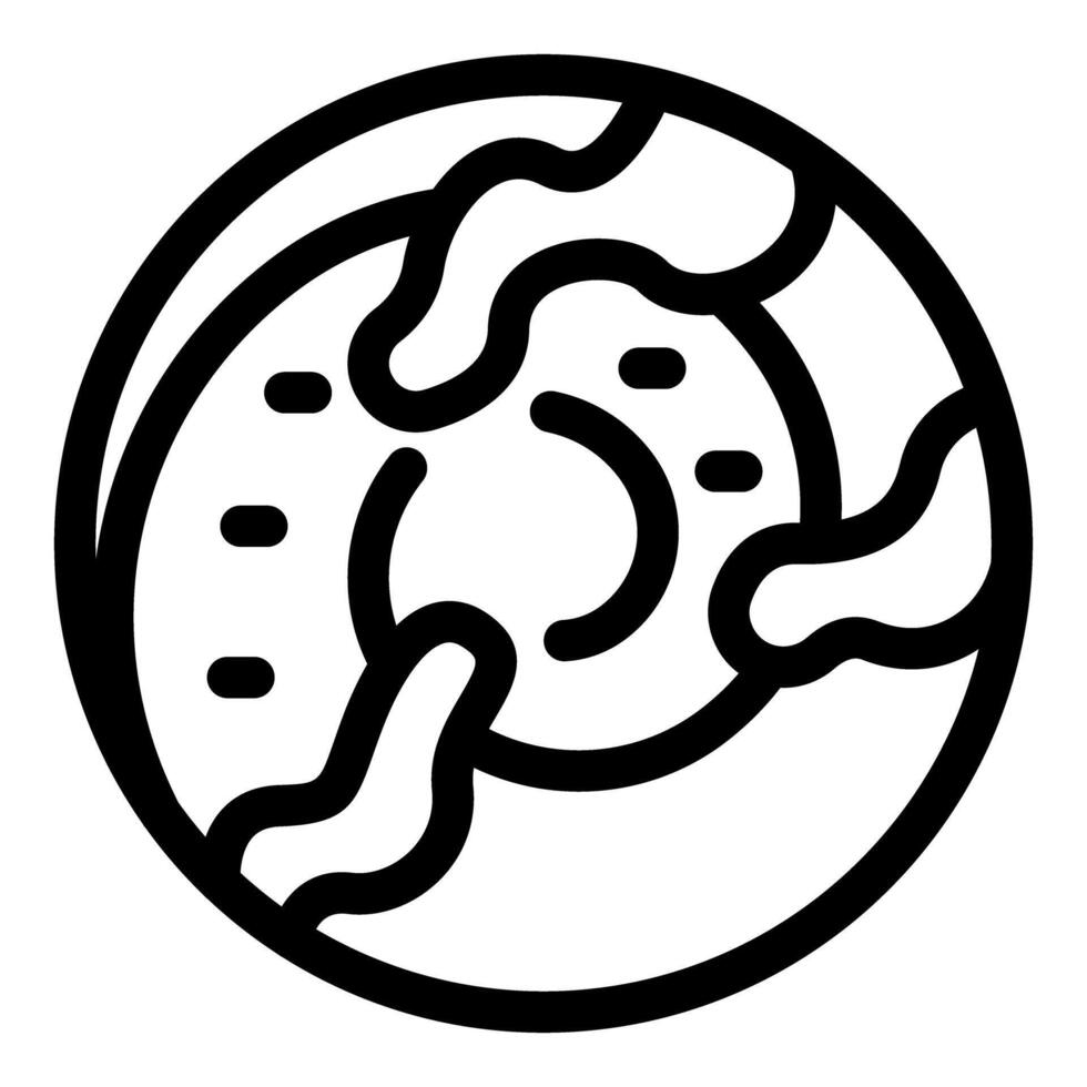 Brake disc showing wear and tear icon outline vector