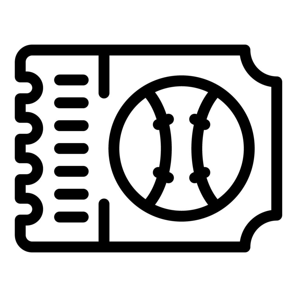 Baseball ticket admitting access to sporting event with ball icon vector