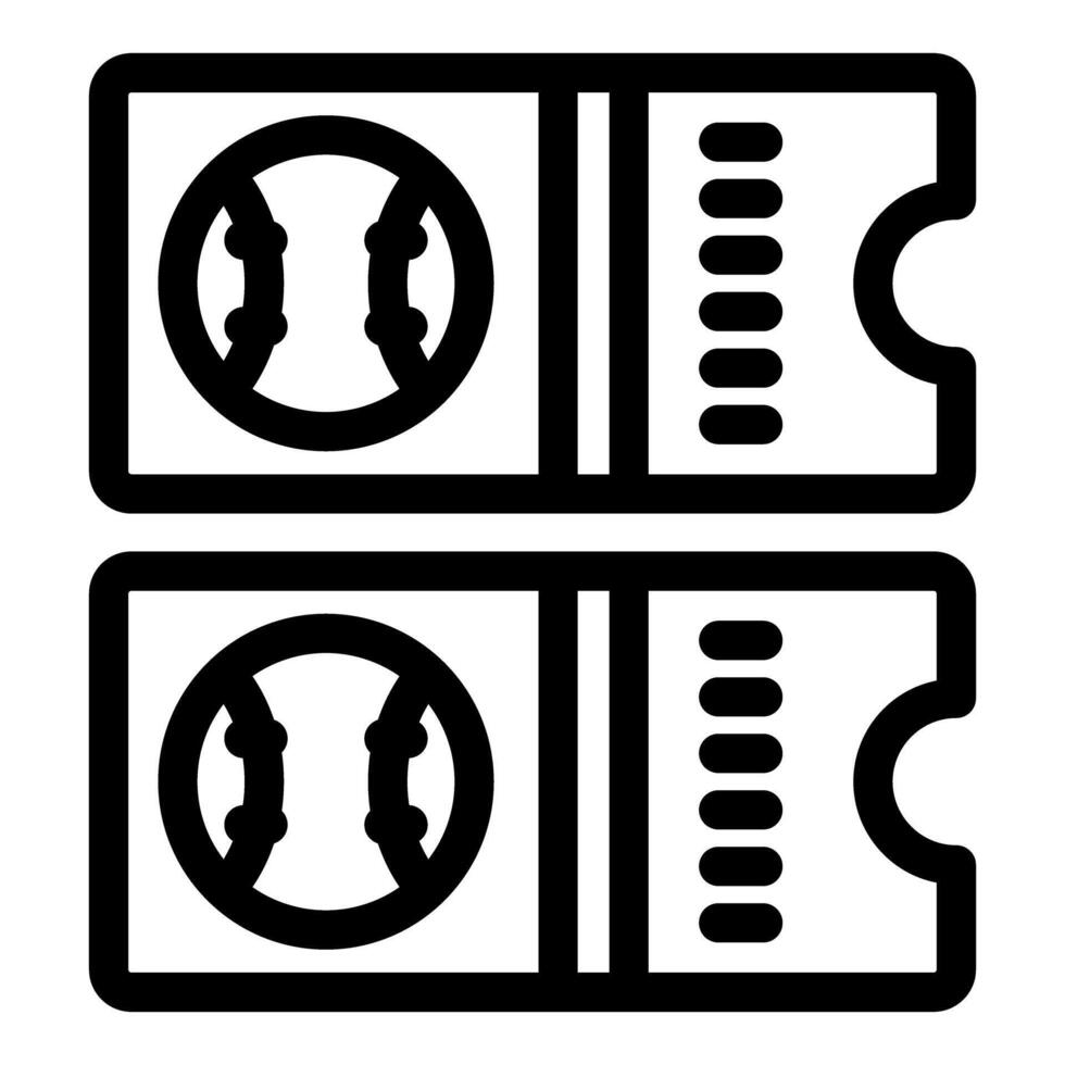 Two baseball tickets granting entry to exciting game vector