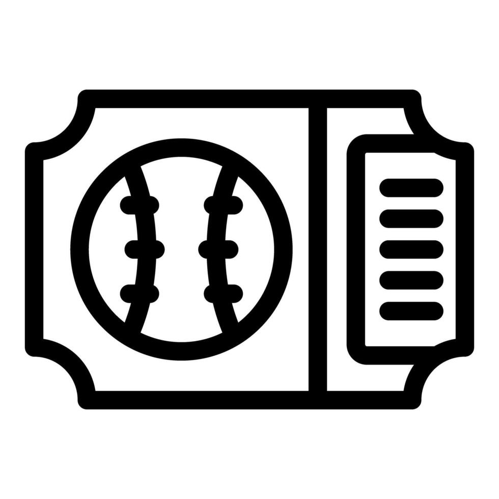 Baseball ticket icon representing entry to sporting event vector