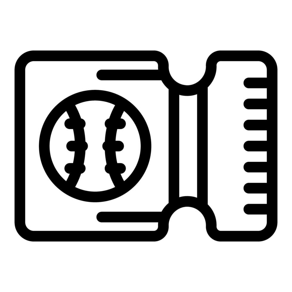 Baseball ticket granting entry to baseball game with baseball icon vector