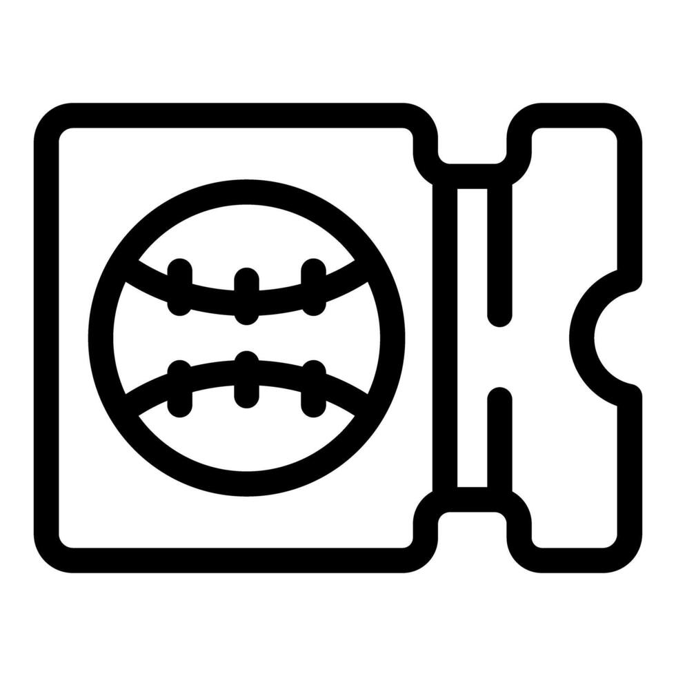 Baseball ticket icon representing sport event entry vector