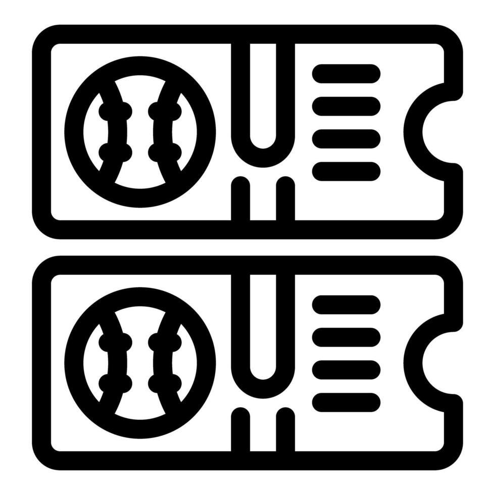 Two baseball tickets granting entry to exciting game vector