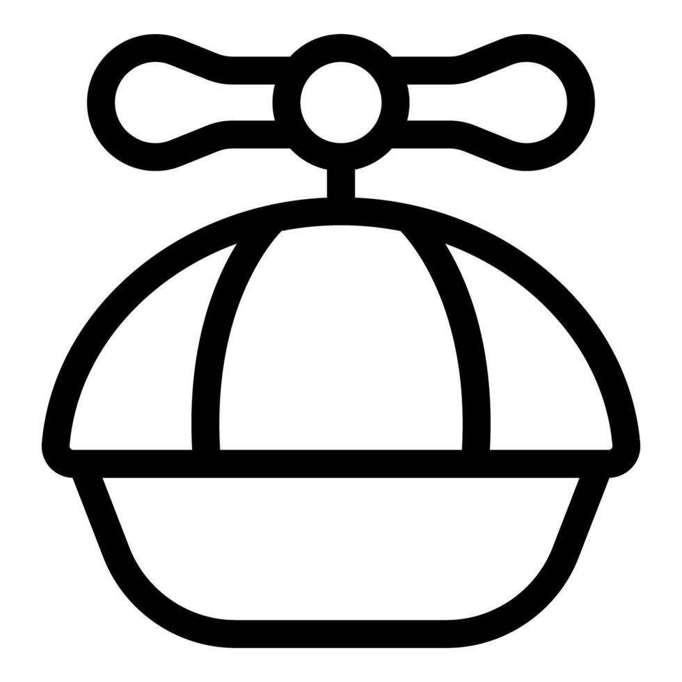 Propeller beanie hat is spinning fast showing movement vector