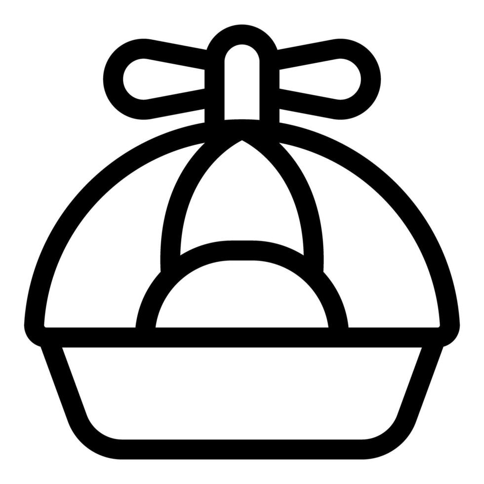 Line icon style drawing of a baby carriage with canopy vector