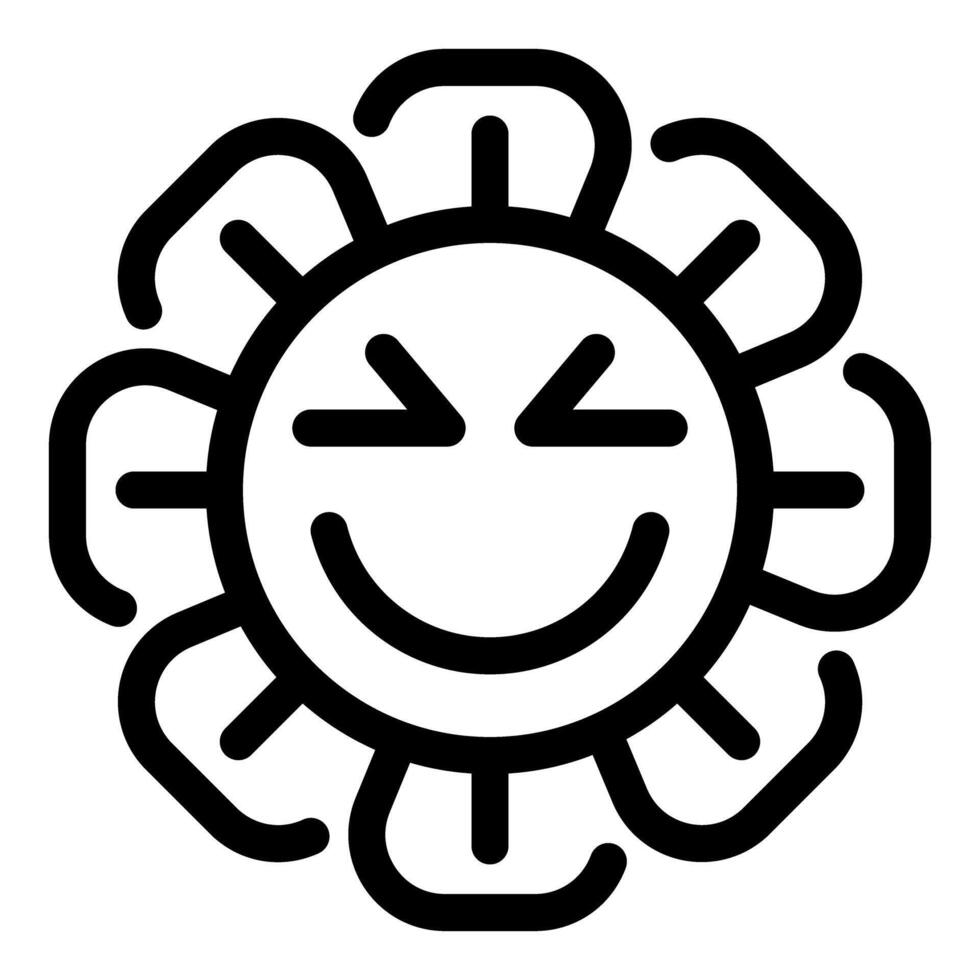 Happy virus face winking showing tongue cartoon character vector