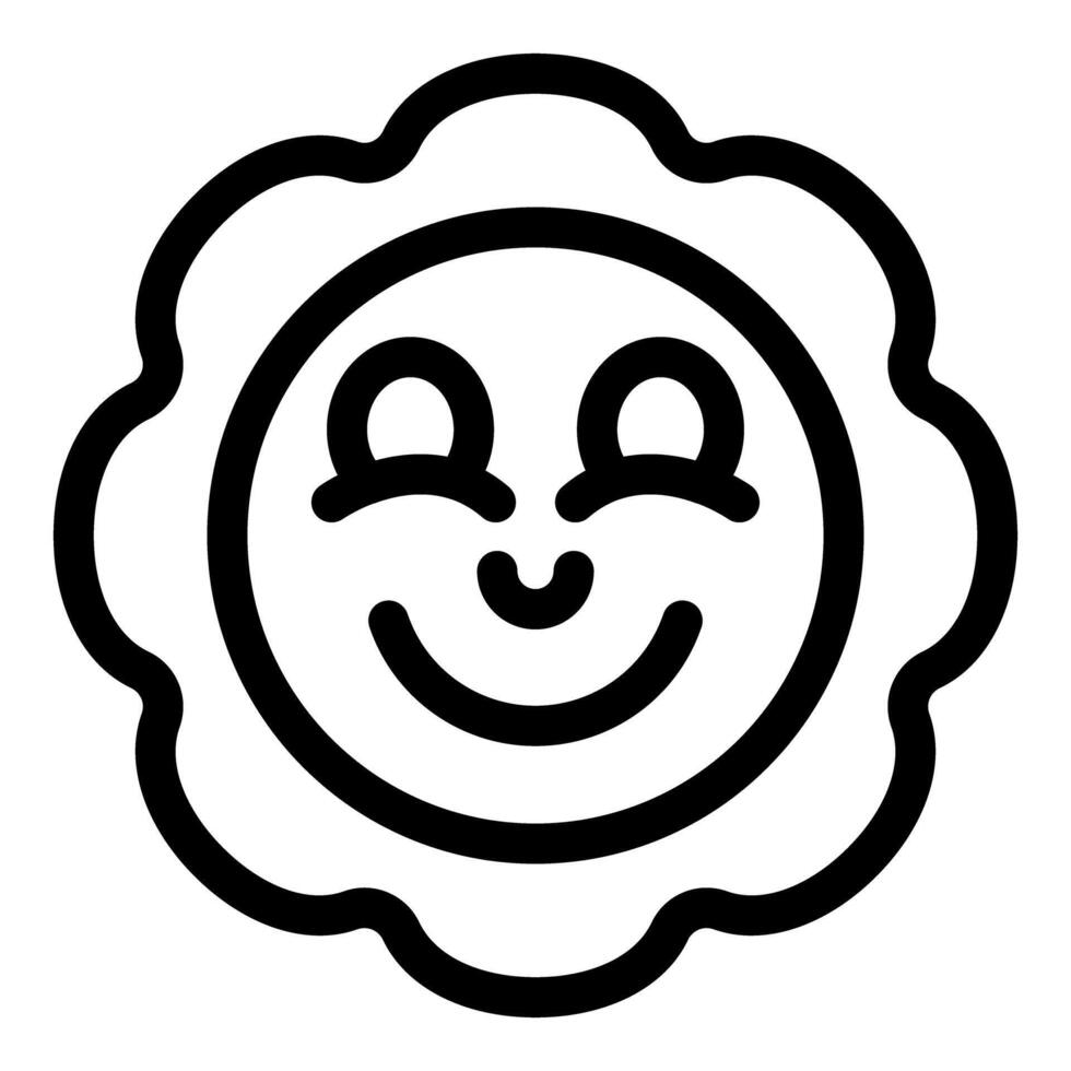 Smiling sun icon representing happiness and good vibes vector