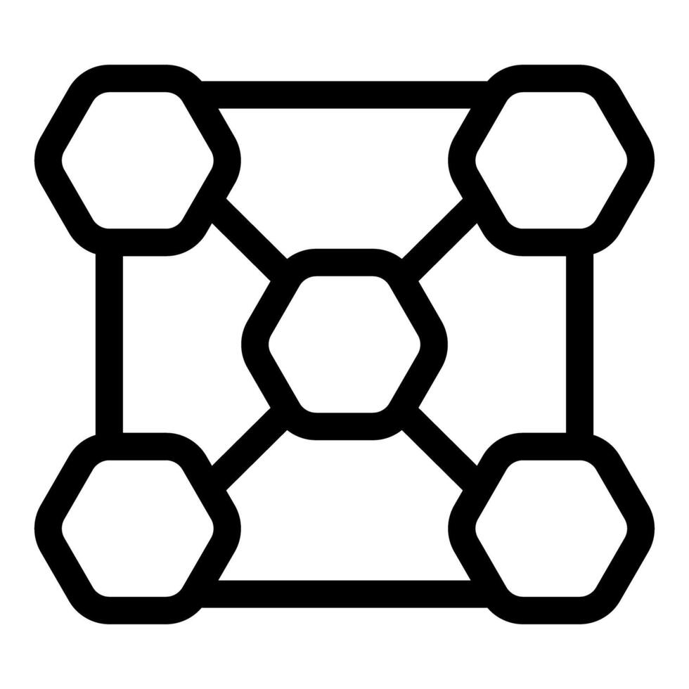 Blockchain network connecting hexagon blocks icon vector