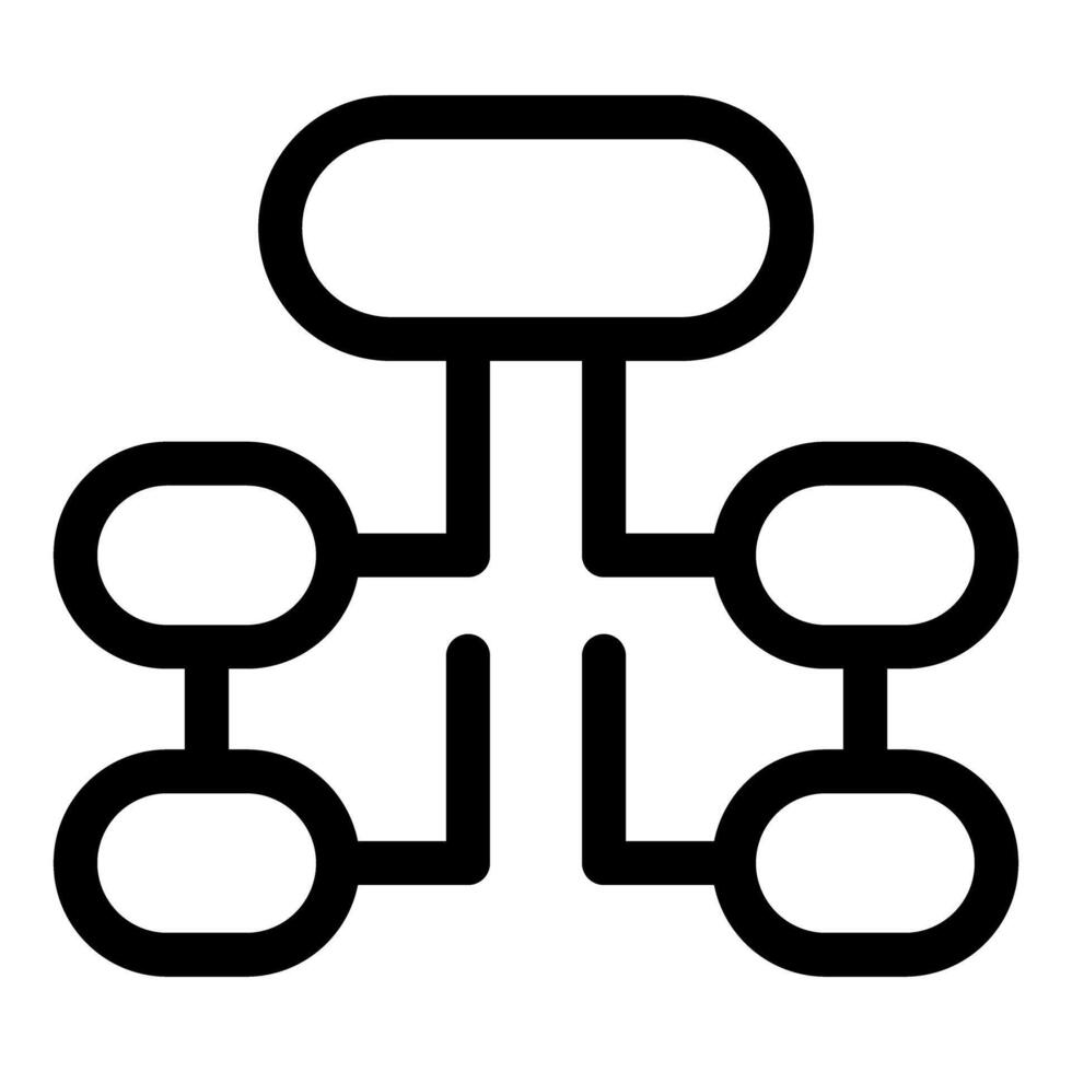 Minimalist organization chart depicting hierarchical structure vector