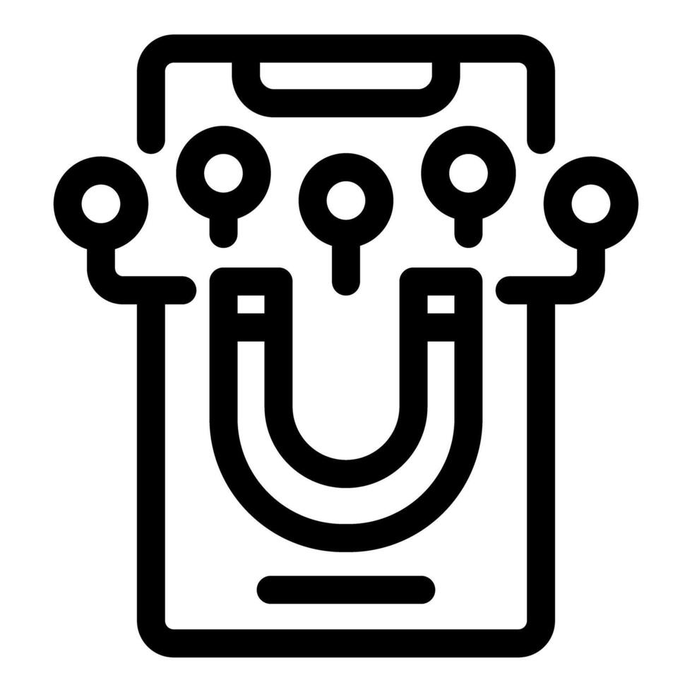 Smartphone attracting customers using magnet digital marketing strategy icon vector