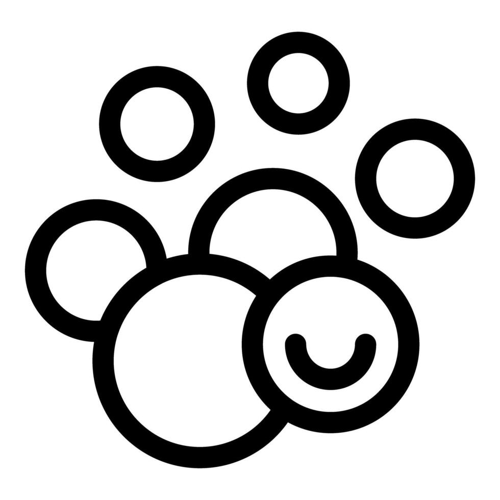 Happy soap suds bubbles floating, forming a group icon vector