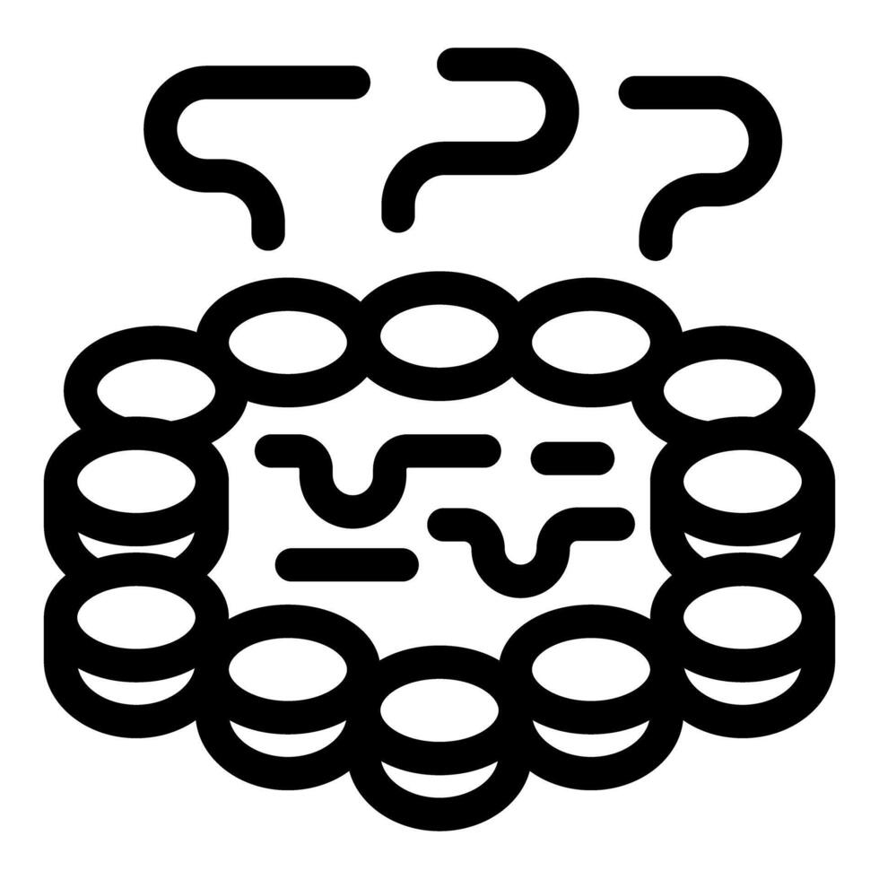 Bacteria or virus with flagella releasing toxins line icon vector