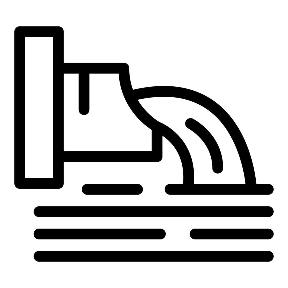 Sewage pipe polluting water with waste icon vector