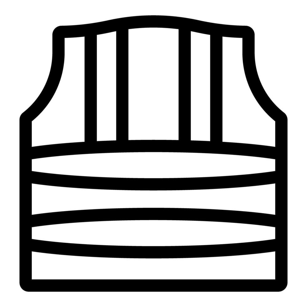 Bulletproof vest providing protection from gunshot icon outline vector