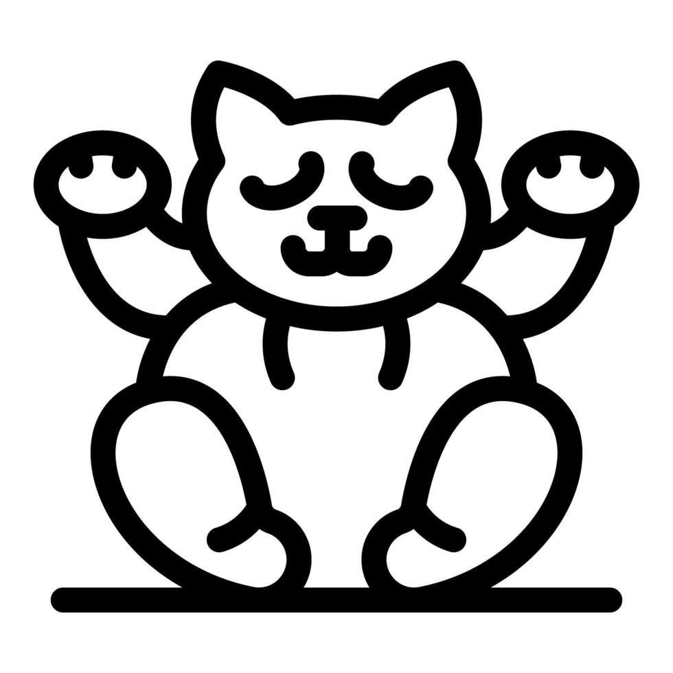 Cute cartoon cat sitting meditating relaxing with closed eyes vector