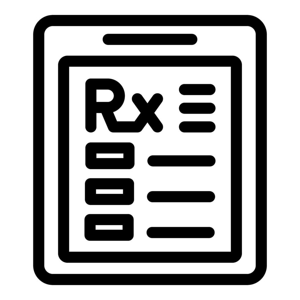 Electronic medical prescription showing online pharmacy concept icon vector