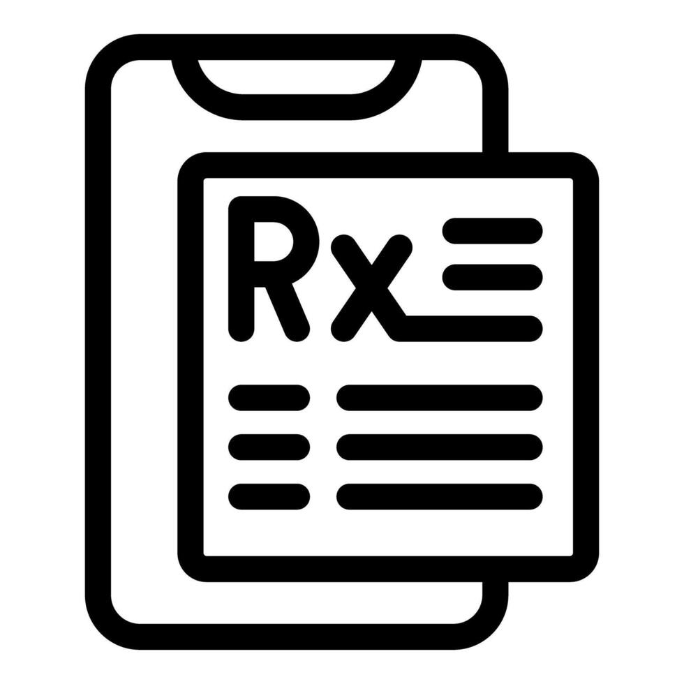 Smartphone showing electronic prescription form icon vector