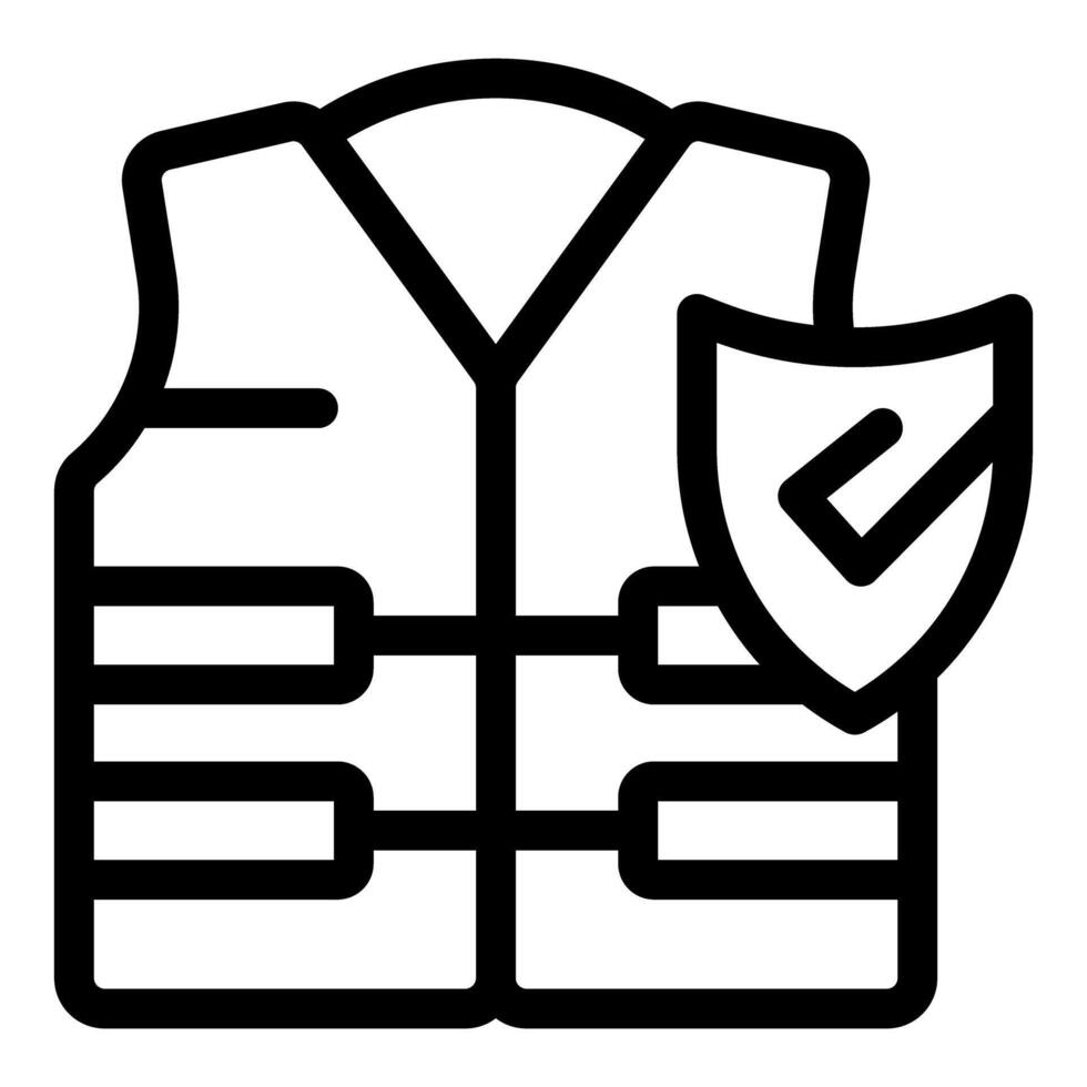 Safety vest providing protection and security with shield icon vector