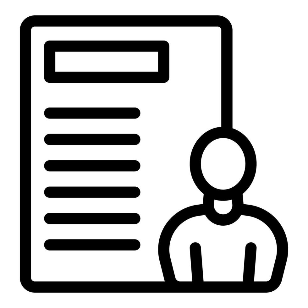 Recruiter analyzing candidate profile for job interview vector