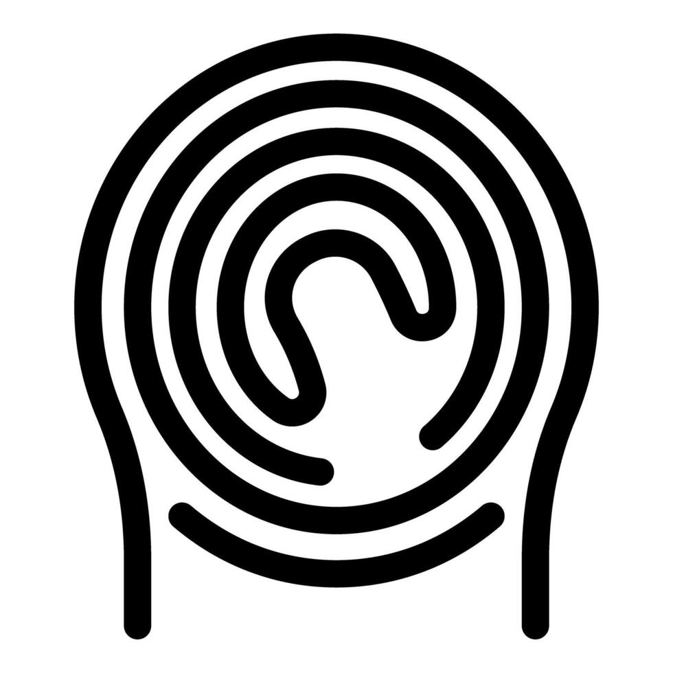 Fingerprint showing unique pattern for identity verification vector
