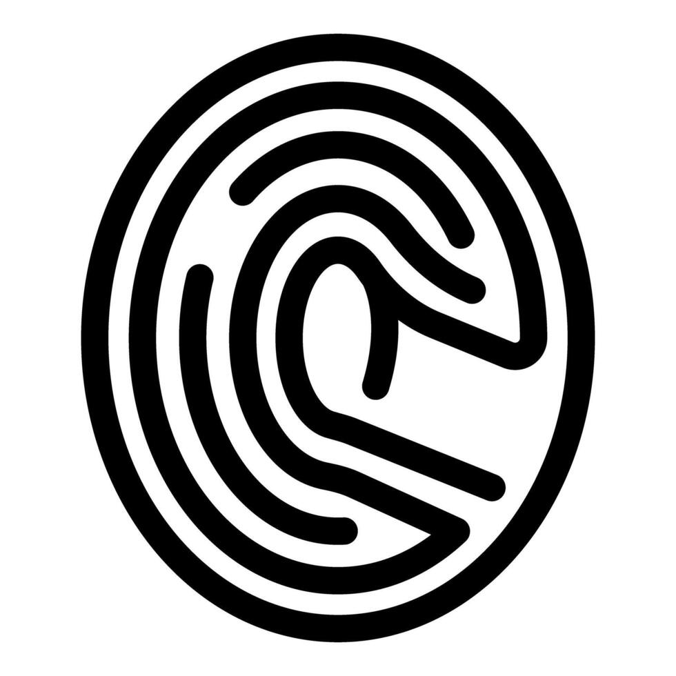 Fingerprint showing unique identity for security access vector