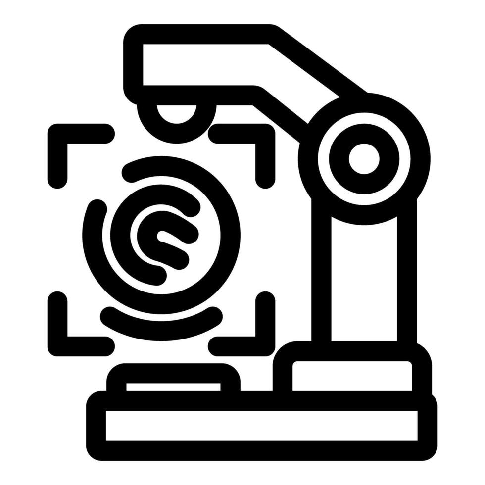Robotic arm scanning fingerprint for identification icon vector