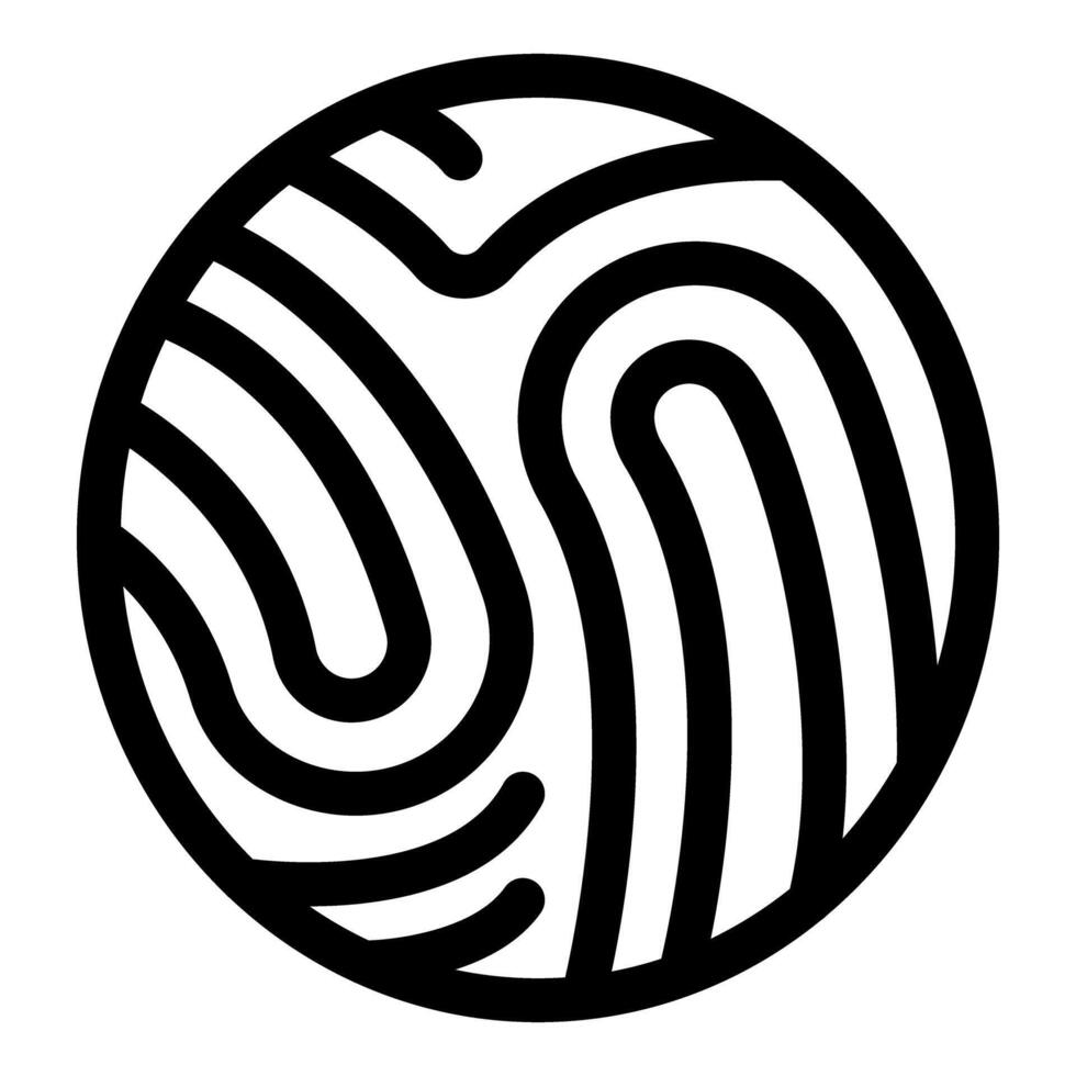 Fingerprint pattern forming a circle with curved lines vector