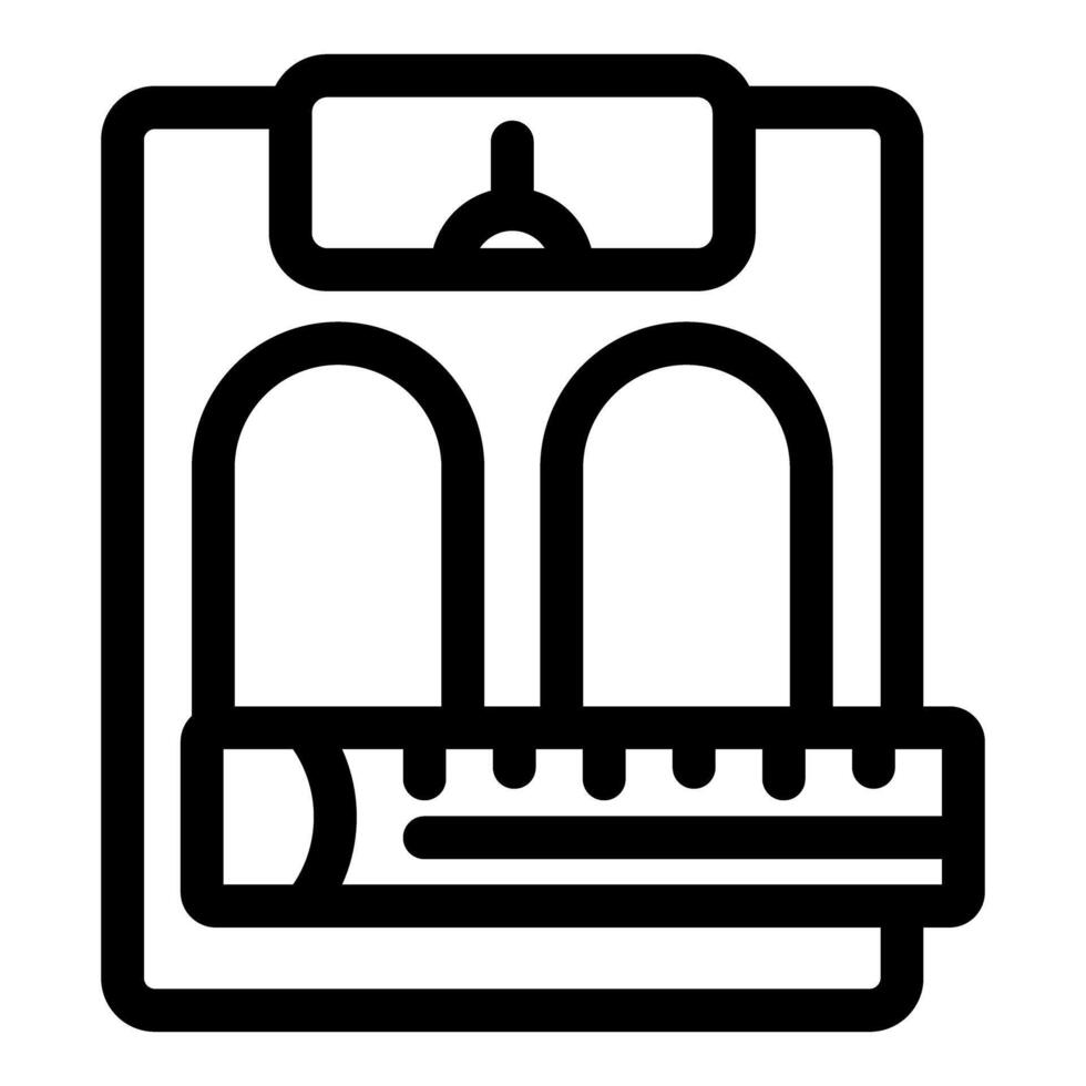 Bathroom scale icon showing weight loss progress with measurement tape vector